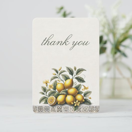 Carte De Remerciements La Dolce Lemons Bridal Shower (Debout devant)