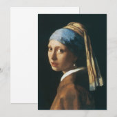 Carte De Remerciements La fille avec une boucle d'oreille de perle (Devant / Derrière)