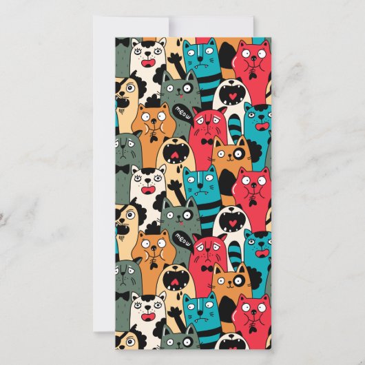 Carte De Remerciements La foule des chats (Devant)