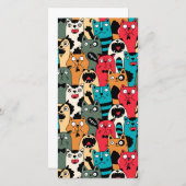 Carte De Remerciements La foule des chats (Devant / Derrière)