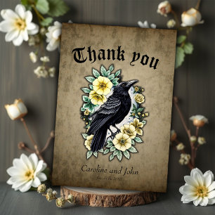 Carte De Remerciements La grâce et l'élégance du corbeau.