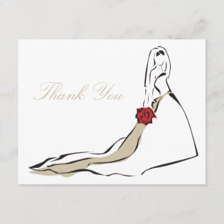 Carte De Remerciements La jeune mariée classique