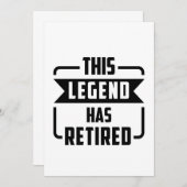 Carte De Remerciements la légende a pris sa retraite (Devant / Derrière)