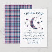 Carte De Remerciements La lune de plaid tient le premier rôle le baby (Devant / Derrière)