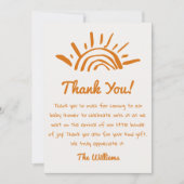 Carte De Remerciements La Main Tirée Ici Vient Le Baby shower Fils (Devant)