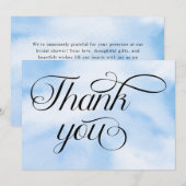 Carte De Remerciements La mariée est au septième ciel Fête de douche de l (Devant / Derrière)