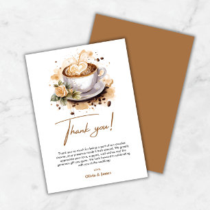 Carte De Remerciements La Mariée Parfaite Café Mariage Couple Shower 