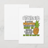 Carte De Remerciements La Mécanique Est Comme Les Ananas. (Devant / Derrière)