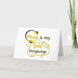 Carte De Remerciements La musique est ma langue d'amour phrase romantique