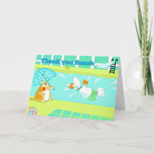Carte De Remerciements La natation drôle vous remercient de donner des