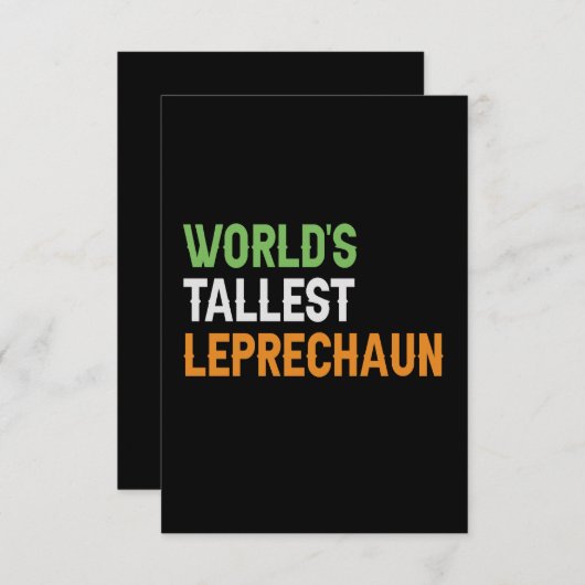Carte De Remerciements La plus haute Leprechaun Funny Irish St Patrick du (Devant / Derrière)