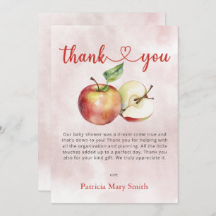 Carte De Remerciements La pomme de notre Baby shower de chute des yeux