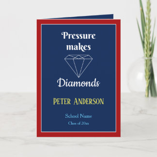 Carte De Remerciements La pression fait Diamonds Graduation card