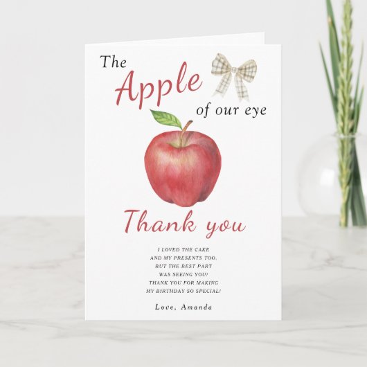 Carte De Remerciements La prunelle de nos yeux Fête d'anniversaire des en (Devant)