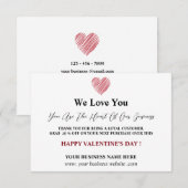Carte De Remerciements La Saint-Valentin Client Appréciation (Devant / Derrière)
