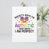 Carte De Remerciements La société dit que je suis autiste, Dieu dit que j (Debout devant)