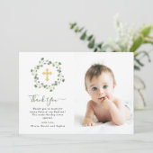 Carte De Remerciements La verdure d'eucalyptus et croisent la photo de (Debout devant)