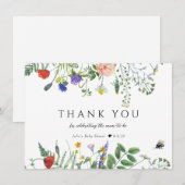 Carte De Remerciements La verdure fleur sauvage | Flore des abeilles | BA (Devant / Derrière)
