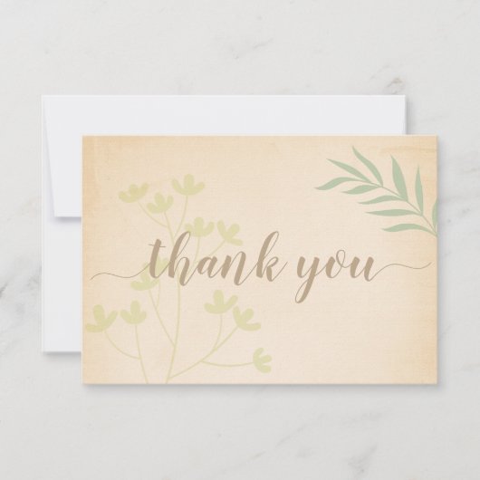 Carte De Remerciements La verdure vintage (Devant)