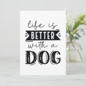 Carte De Remerciements La Vie Est Meilleure Avec Un Chien (Debout devant)