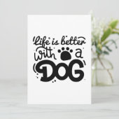 Carte De Remerciements La Vie Est Meilleure Avec Un Chien (Debout devant)