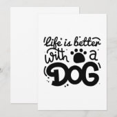 Carte De Remerciements La Vie Est Meilleure Avec Un Chien (Devant / Derrière)