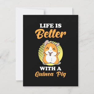 Carte De Remerciements La vie est meilleure avec un cochon de Guinée