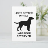 Carte De Remerciements La vie est meilleure avec un Labrador Retriever (Debout devant)