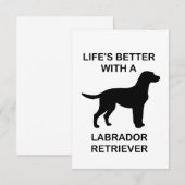 Carte De Remerciements La vie est meilleure avec un Labrador Retriever (Devant / Derrière)