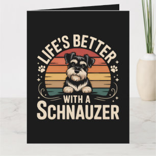 Carte De Remerciements La vie est meilleure avec un Schnauzer