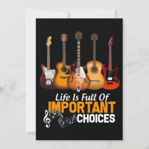 Carte De Remerciements La vie est pleine de choix importants de guitare
