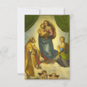 Carte De Remerciements La Vierge Sixtine de Raphael (Devant)