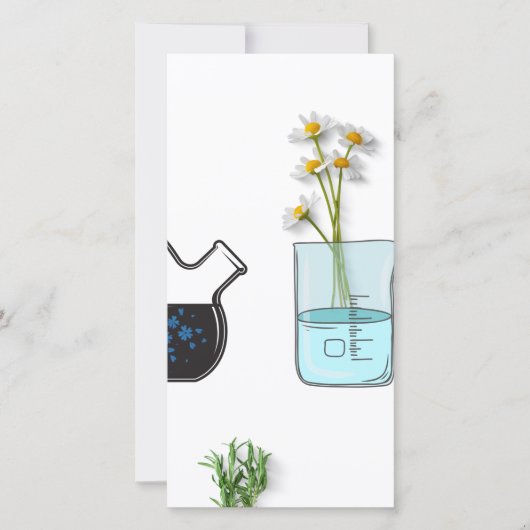 Carte De Remerciements Lab Glassware and Flowers 2022 (Devant)