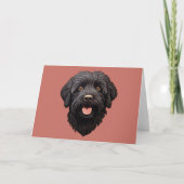Carte De Remerciements Labradoodle Chien noir (Devant)