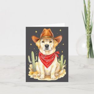 Carte De Remerciements Labrador Retriever Cowboy Chien Occidental Llabrad