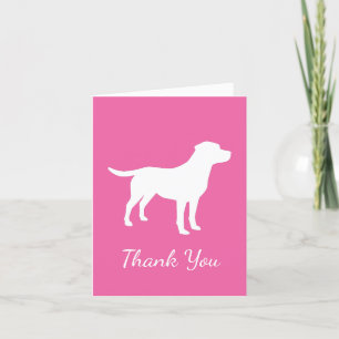 Carte De Remerciements Labrador Theme Chien Baby shower Pink Lab