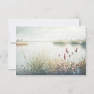 Carte De Remerciements Lac Fog Calme Nature Tranquille Saison paisible