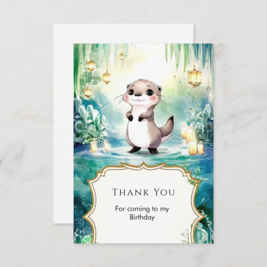 Carte De Remerciements Lac Otter éditable Anniversaire (Devant / Derrière)