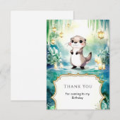 Carte De Remerciements Lac Otter modifiable Anniversaire (Devant / Derrière)