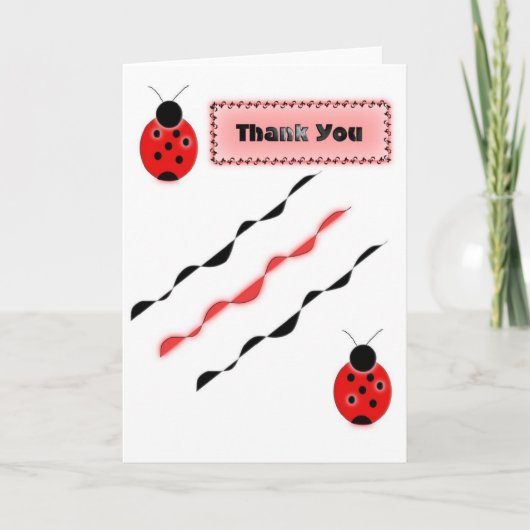 Carte de remerciements Ladybug (Devant)