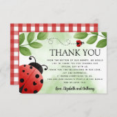 Carte de remerciements Ladybug (Devant / Derrière)