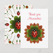 Carte de remerciements Ladybug (Devant / Derrière)