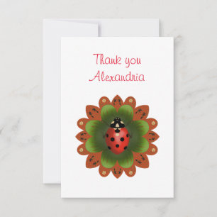 Carte de remerciements Ladybug