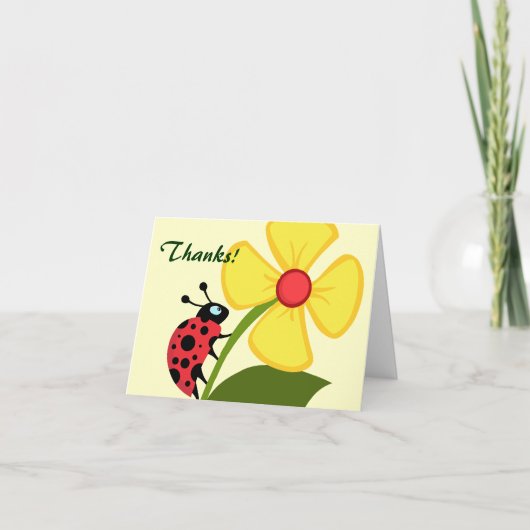 Carte de remerciements Ladybug mignon (Devant)