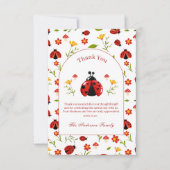 Carte De Remerciements Ladybug Un joli bug 1er anniversaire (Devant)