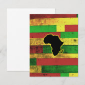 Carte De Remerciements L'Afrique sur les planches en bois (Devant / Derrière)