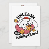 Carte De Remerciements Laisser la joie des fêtes - Noël de chien mignon (Devant / Derrière)