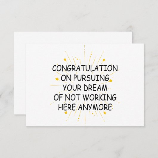 Carte De Remerciements laisser un collègue féliciter des cadeaux (Devant / Derrière)