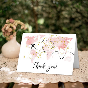 Carte De Remerciements "Laissons Commencer L'Aventure !" Baby shower Cart