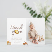 Carte De Remerciements Lait et biscuits Première fête d'anniversaire Phot (Debout devant)